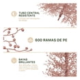thumbnail image 3 of Árbol de Navidad Ramas de Bayas Acabado Metálico, Pino Navideño Estilo Nórdico Esquimal (Oro Rosa, 1.80 m), 3 of 6
