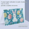 thumbnail image 3 of Yayeee Toggle Light Switch Wall Plate 3-Gang 6.37"x4.48" Decorative Outlet Cover, Blue Easter Bunny, 3 of 7