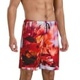 thumbnail image 2 of Bixox Men's Autumn Maple Leaves printed lightweight casual shorts, soft sleep shorts with pockets., 2 of 7