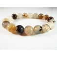 thumbnail image 2 of Natural Dendritic Agate 10mm Round Shape Smooth Cut Beads Stretchable Bracelet for Men & Women., 2 of 2