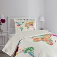 thumbnail image 4 of Ambesonne World Map Quilted Coverlet 2 Pcs, World Europe America, Twin Size, Multicolor, 4 of 5