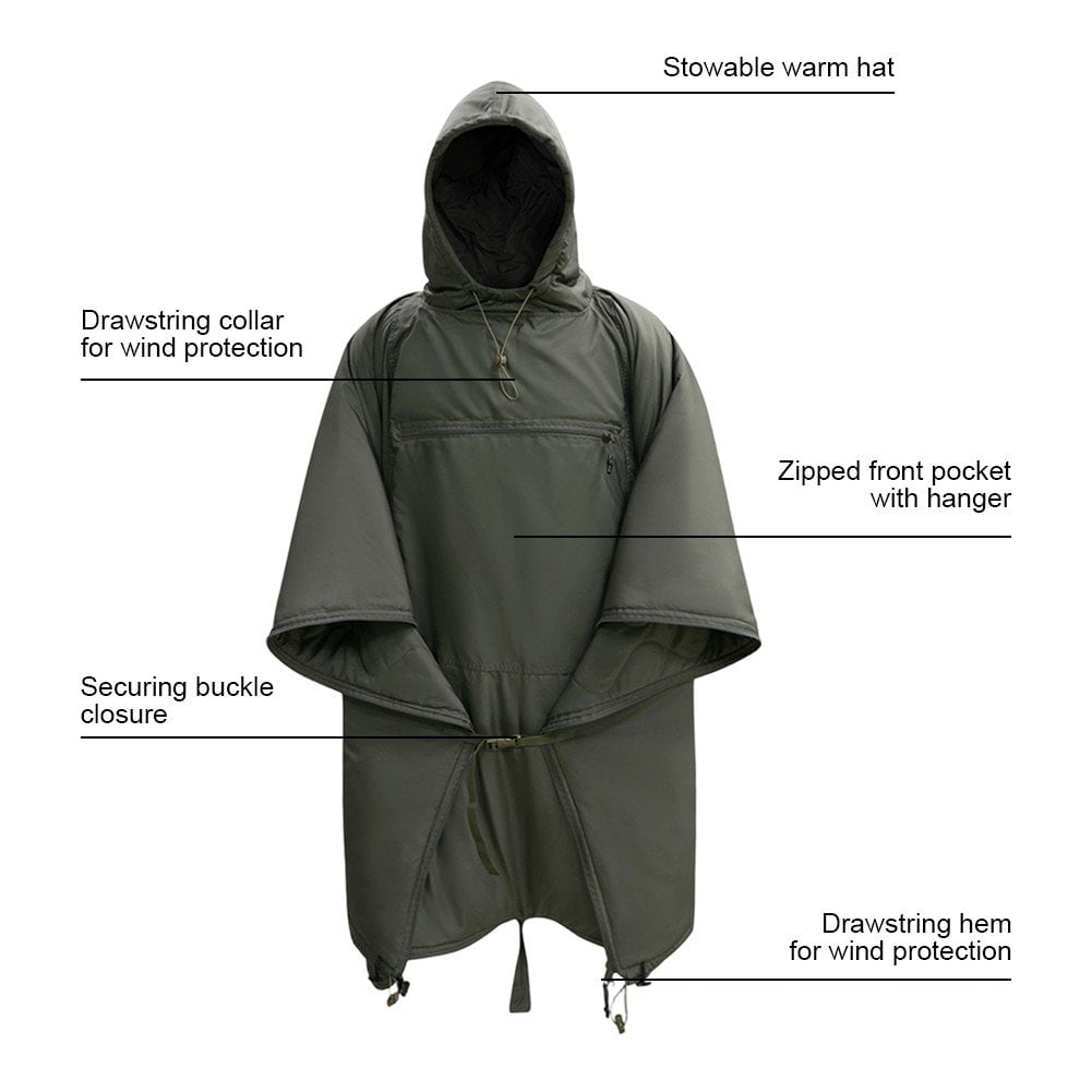 Outdoor Warm Cloak Style Sleeping Bag Portable One-Piece Mountaineering Camping Travel Emergency Sleeping Bag