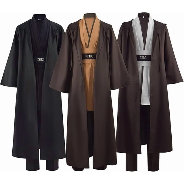Disfraz de túnica para adulto, caballero, con capucha, uniforme, conjunto completo, para hombre, Halloween, cosplay, capa