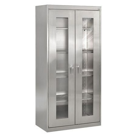 Sandusky SA4V361872-XX Stainless Steel Clearview Cabinet with Swing Handle Lock