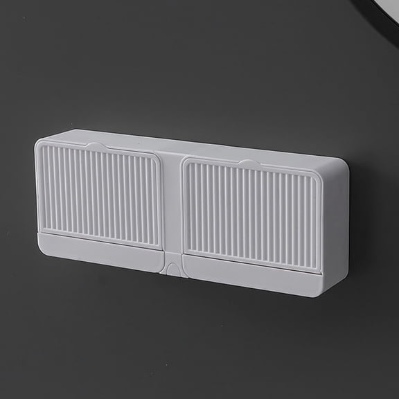 1 Soap Box Soap Dish Soap Box Holder Soap Case for Shower Bathroom Kitchen With Hook Wall Mounted No Drilling Self Draining Keep Soap Bars Dry Bathroom Products