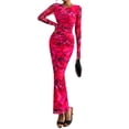 thumbnail image 1 of Vestido PRETTYGARDEN 2025 de manga larga ajustado con fruncido XXL, 1 of 8