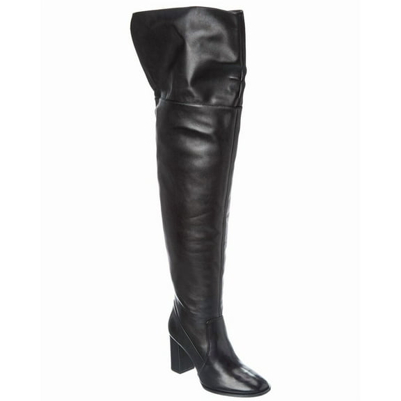 SCHUTZ Terrance Block Leather Over-The-Knee Boot, 6.5, Black
