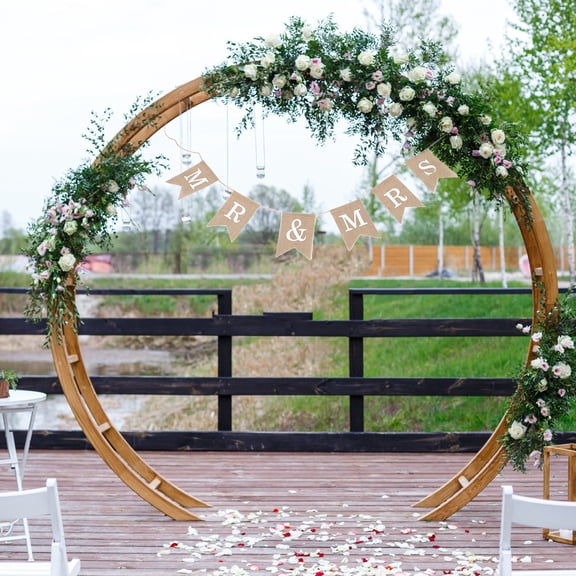 OULII Assorted Color Vintage Burlap Banner Festival Decor for Wedding Shower and Party Ornament