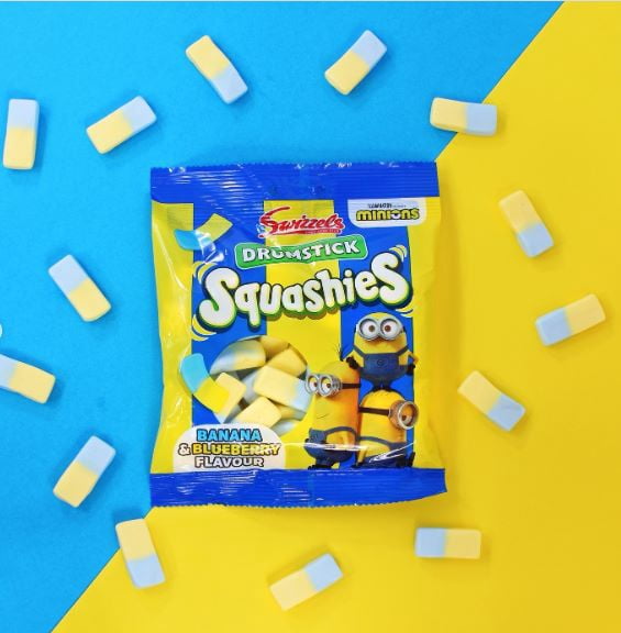 Swizzels Squashies Minion Sweets - Banana & Blueberry Flavour - Single Bag 120g