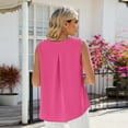 thumbnail image 6 of Zoeecloth Women's Sleeveless Summer Tops Tank Loose Fit Round Neck Vest Chiffon Casual Sleeveless S-2X, 6 of 7