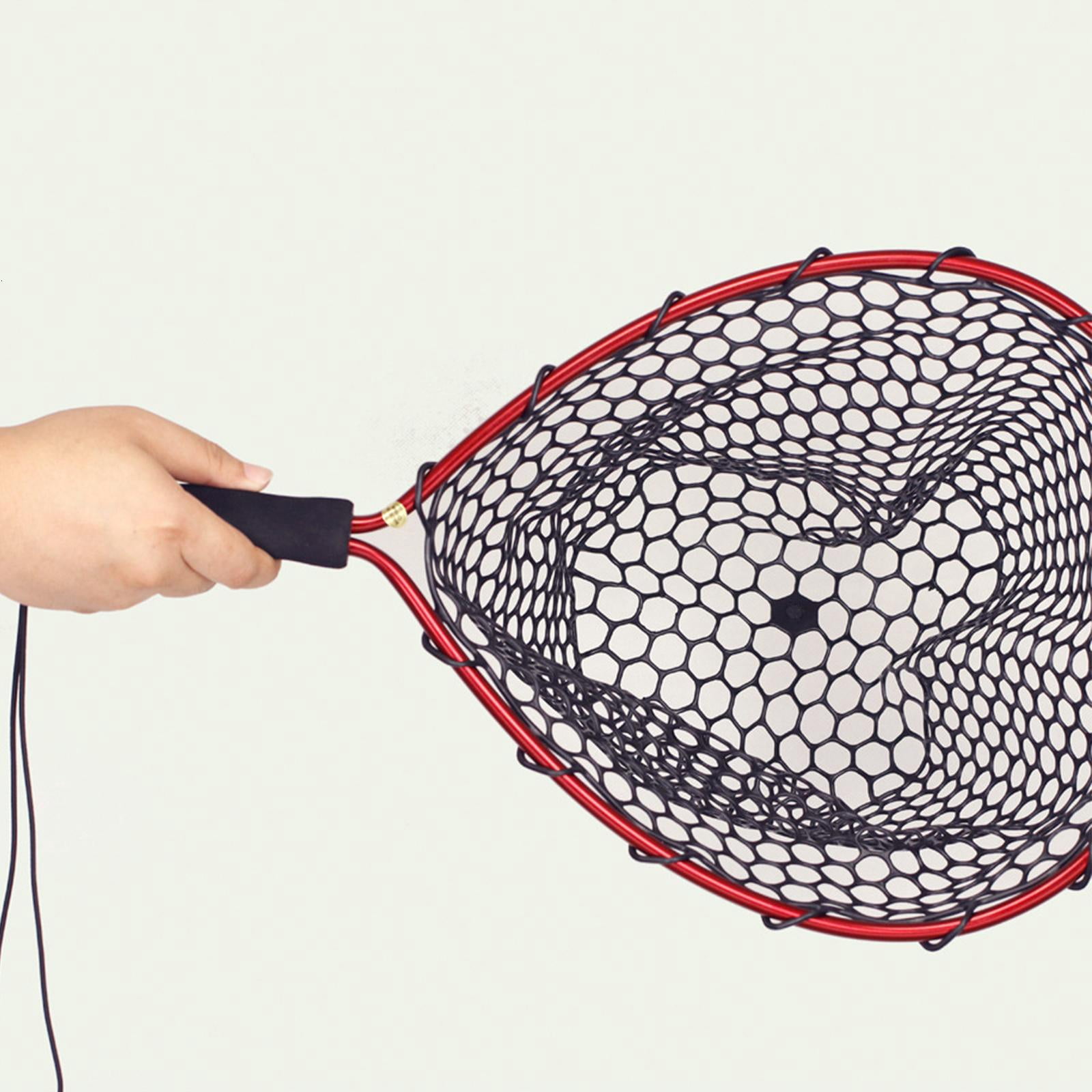 Yihuala Fishing Net Landing Net, Aluminum Handle EVA Grip Silicone Dip Fishing Net for Freshwater Saltwater Fly Fishing Net