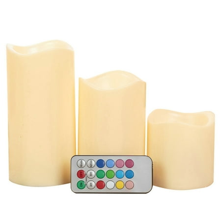 

Xunyuan 3Pcs/Set Color Changing LED Candle Night Light Decor Lamp with Remote Control