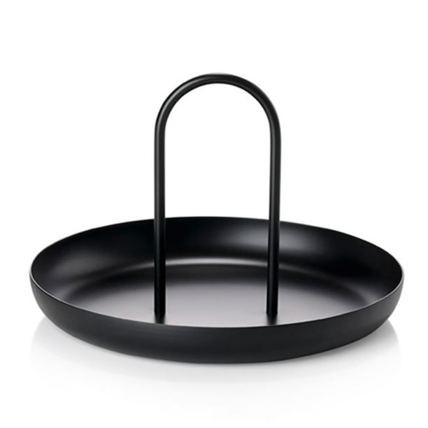 Bandeja con asa,Bandeja para servir Bandeja de mesa redonda de metal Bandeja de estilo moderno Claridad notable