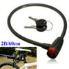 New Bike Bicycle Security Flexible Key Lock Coil Chain Steel Heavy Duty Cable w/ 2Keys Vinyl Coated Black Universal for Motorbike Scooter
