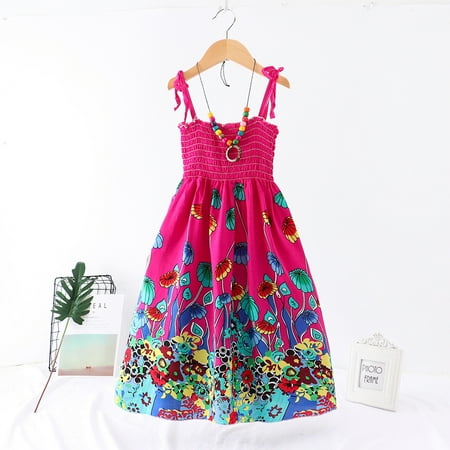 

PEASKJP Girls Formal Dresses Toddler Girls Short Sleeve Round Neckline A-Line Flowy Swing Floral Dress Strappy Flowy Maxi Dresses for Girls 2023 Hot Pink 7 Years