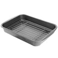 thumbnail image 1 of Miangastore 1 Set of Stainless Steel Baking Pan with Net Rack Kitchen Supply (Silver), 1 of 8