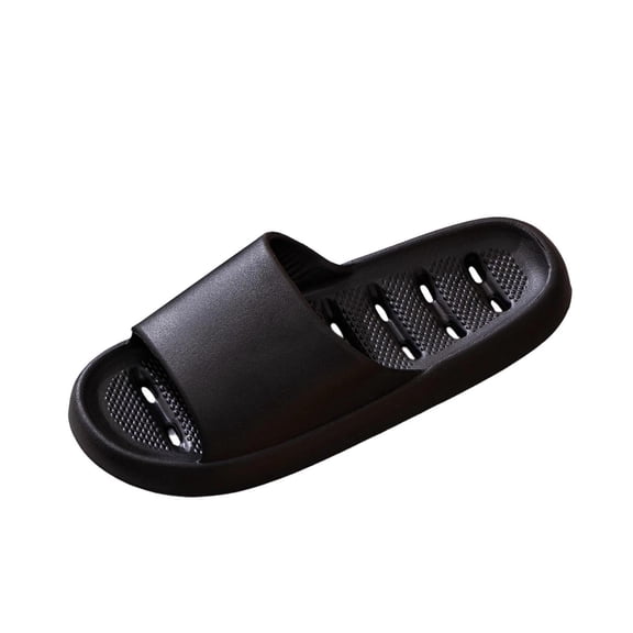 Mens Womens Quick Dry Drainage Slides - Lightweight EVA Athletic Sandals for Beach Pool Gym Shower, Non-Slip Arch Support Slides, Black,Size 5.5-7