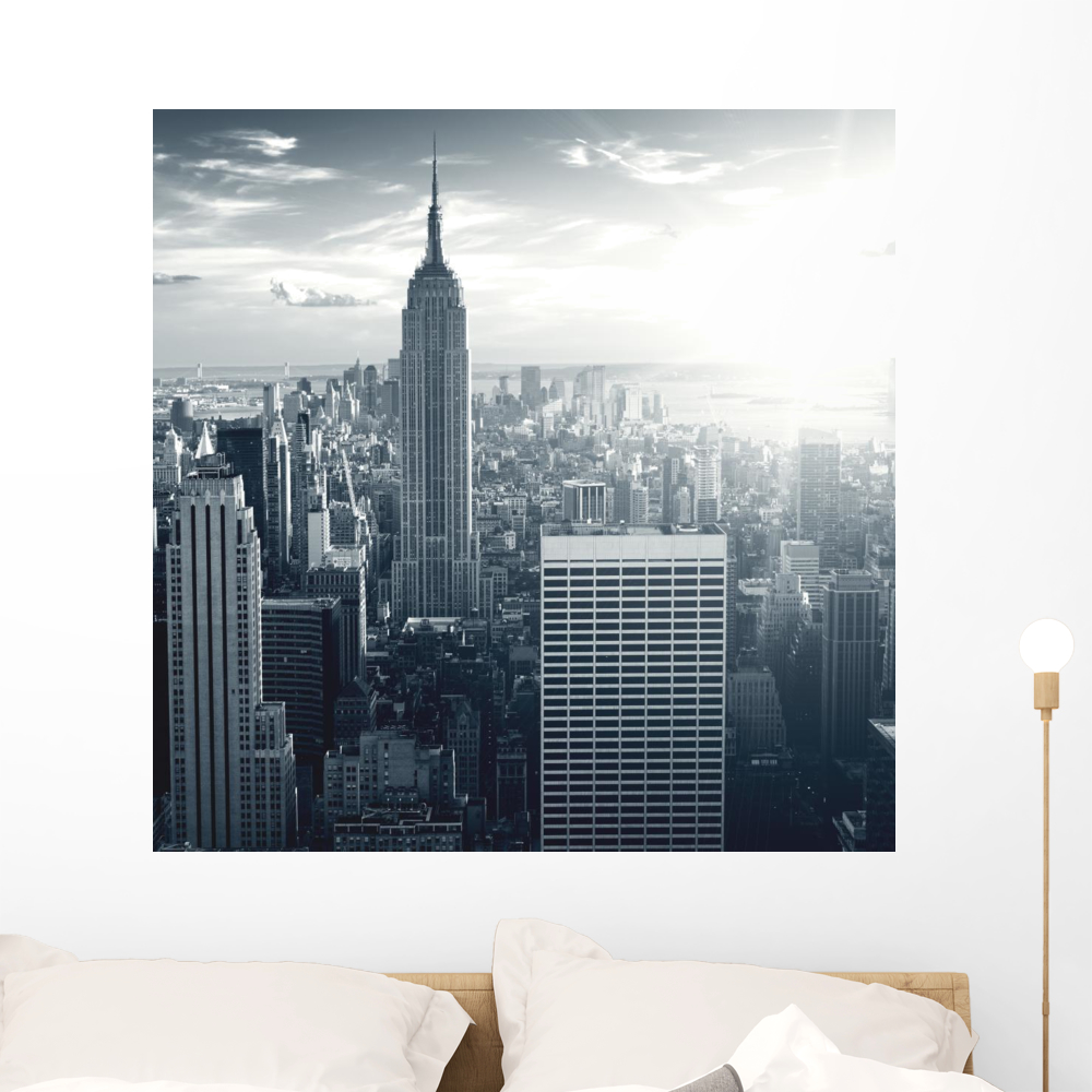 To New York Manhattan Wall Mural by Wallmonkeys Peel and Stick Graphic ...