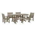 thumbnail image 3 of WestinTrends Malibu 6-Piece HDPE Outdoor Rectangle Dining Patio Table and Chairs Set, Weathered Wood, 3 of 15