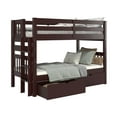 thumbnail image 4 of Bedz King Bunk Beds Twin over Twin Mission Style with End Ladder and 2 Under Bed Drawers, Dark Cherry, 4 of 9