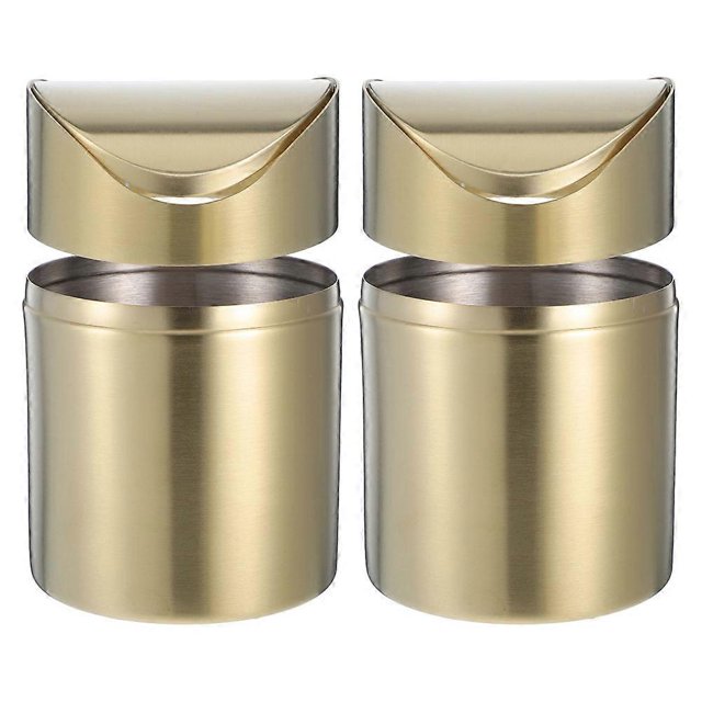 Mini Desktop Trash Bin with Swing Lid Stainless Steel Waste Can for Compact Spaces, Odor Resistant Garbage Container for Car, Office, Kitchen
