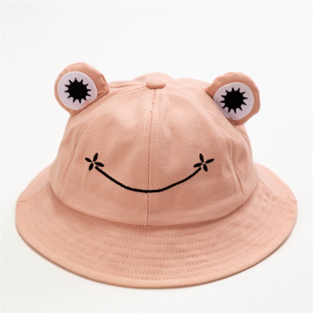 Smile-Bucket-Hat Womens Cotton-Sun Hat Beach UV-Protection Fishing Hat