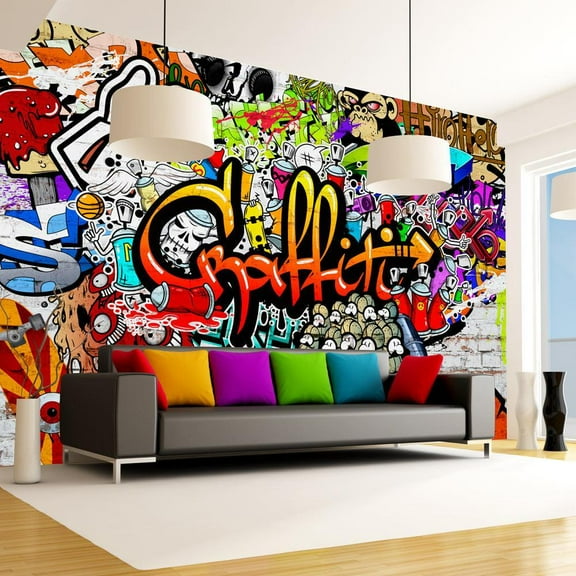Tiptophomedecor Street Art Wallpaper Wall Mural - Colorful Graffiti