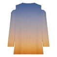 thumbnail image 5 of Ashirexll Fall Tops for Women Plus Size Fashion Casual Gradient Long Sleeve Pullover Top with Missing Shoulder Orange XL, 5 of 5