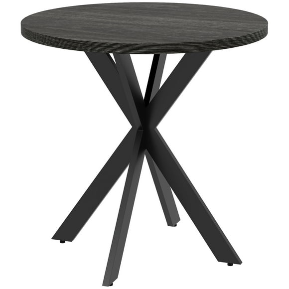 HOMCOM 29.5" Round Kitchen Table, Dining Table for Small Spaces, Steel Leg