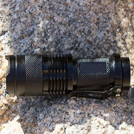 Black Compact Tactical Flashlight for Everyday Carry - Super Bright 500 Lumen LED Beam with 3