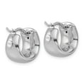 thumbnail image 2 of Diamond2Deal 14K White Gold Rhodium-Plated 9.3mm Round Hoop Earrings (L- 0.6 inch, W-0.62 inch), 2 of 6