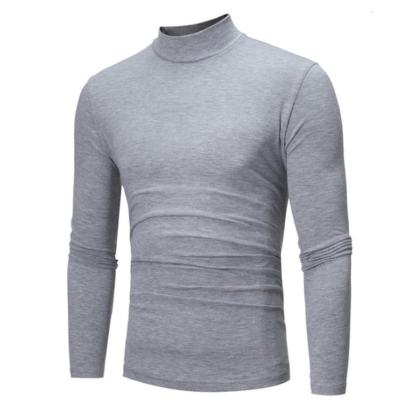 Blmnix Bamboo Shirts Men T Shirt Muscle Oversized Big And Tall Shirts T Shirt Gray Long Sleeve Mock Neck Tee Shirts Mens,M