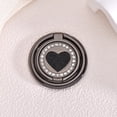 thumbnail image 6 of WODOXIN Silver Bling Phone Grip Stand, Double Ring Rhinestone Heart 360° Rotating Finger Holder, Adhesive Kickstand for iPhone & Android, 6 of 11