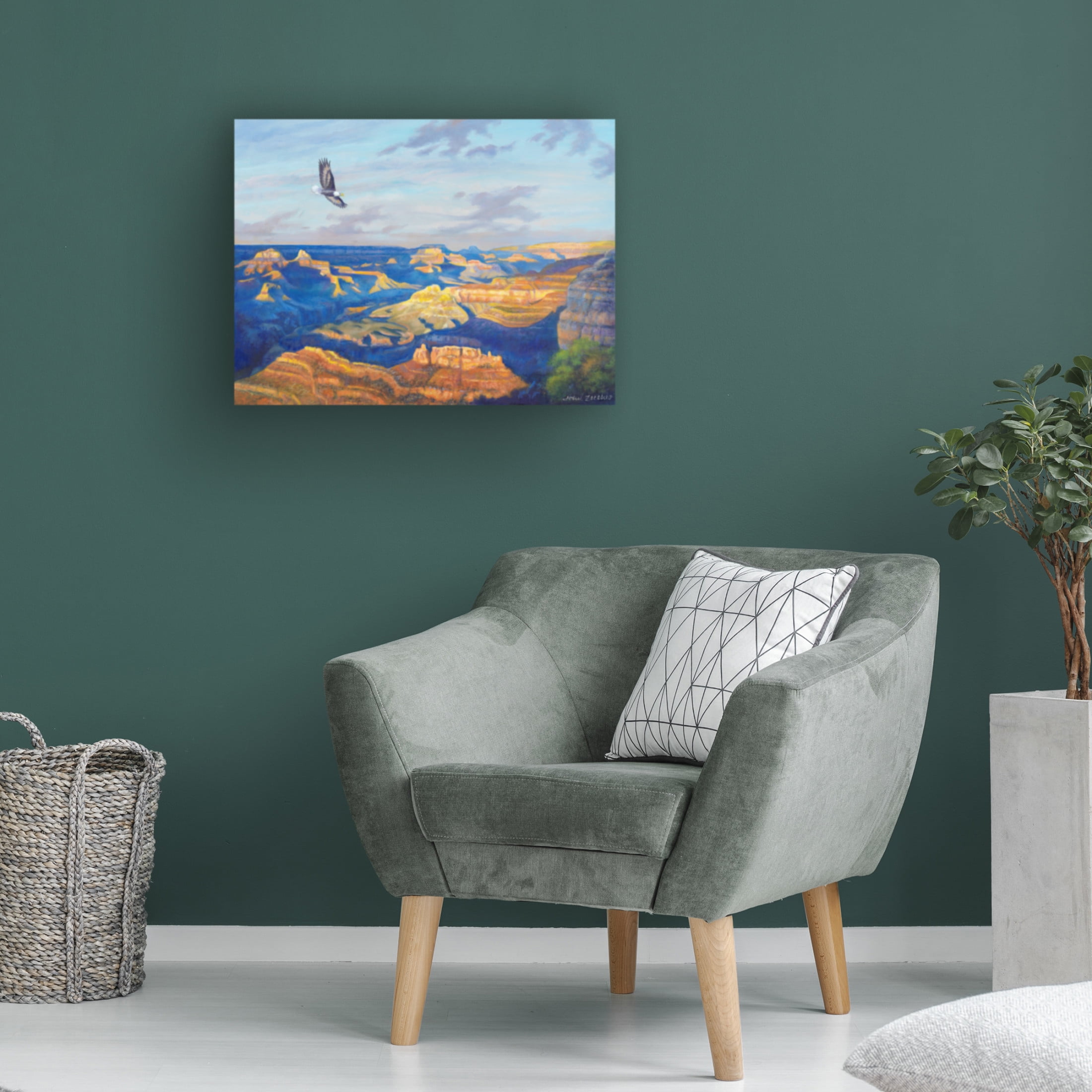 Canvas Wall Art - John Zaccheo 'Grand Canyon Vista' Wall Art for Living Room, Bedroom, or Office Décor by Trademark Fine Art - 32 x 24 Inches