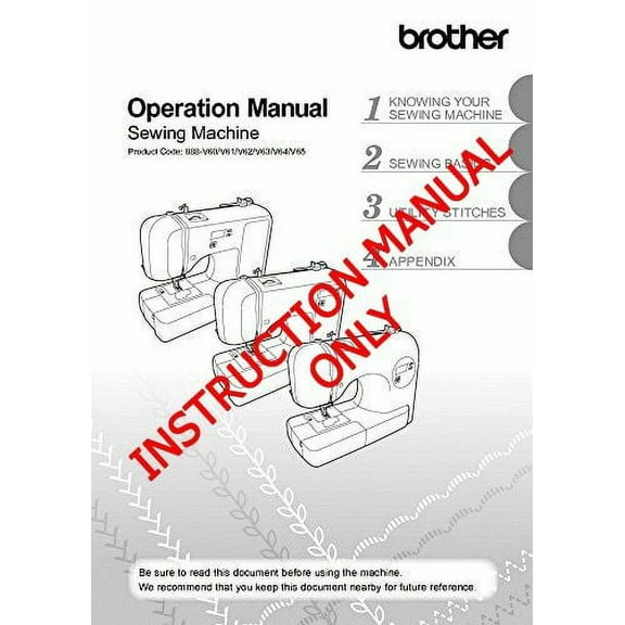 Brother CE1008 Sewing Machine Owners Instruction Manual