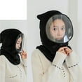 thumbnail image 2 of CEHVOM Women Flannel Winter Hats Mask Set Warm Cap With Transparent Fogless Protective Mask For Cycling, 2 of 3