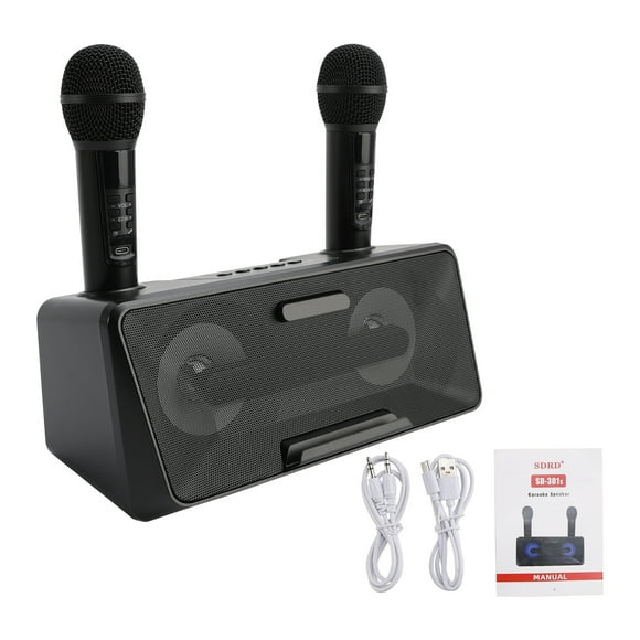 MotorGenic Wireless Bluetooth Karaoke Machine with Dual Microphones, Portable Speaker for Outdoor & Home Party, Hi-Fi Sound, 10W+10W Power, Long Battery Life, Ideal Birthday Gift