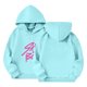 thumbnail image 1 of Moonsky Sudadera con capucha y cordón HUNTRX, estampado de grupo de chicas coreanas, jersey corto, suave y cómodo, top de manga larga para primavera y otoño.,Azul claro,140, 1 of 5