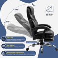 thumbnail image 5 of RoyalCraft Ergonomic Office Chair with Lumbar Support, Reclining Office Chair with Footrest, High Back Executive Office Chair, Height and Armrest Adjustable, 300lb Capacity, 5 of 8