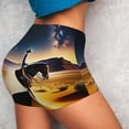 thumbnail image 4 of Honeii Azure Sky Western Desert Cowboy Print Women's Workout Shorts, Gym Shorts for Active Wear, Sports Shorts,Women's Running Shorts,Quick Dry Athletic Shorts-X-Large, 4 of 8