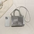 thumbnail image 3 of Bolso de mujer PU cuero acolchado Casual mujer monedero niñas embrague (plata) Ehuebsd Para Estrenar, 3 of 9
