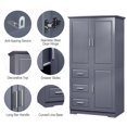 thumbnail image 4 of Tcbosik Bathroom Cabinet, 62.2" Tall Storage Cabinet with 3 Doors & 3 Drawers, Freestanding Kitchen Pantry Cabinet with Adjustable Shelf, for Bathroom, Living Room, Home Office, Dark Gray, 4 of 10