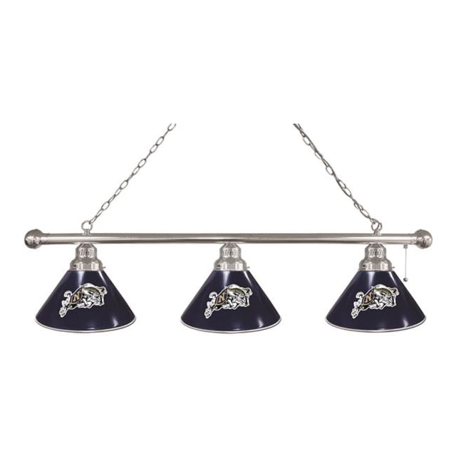 Holland Bar Stool BL3CHUSNavA Navy Midshipmen 3 Shade Pool Billiard Light, Chrome