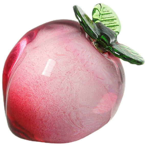 Parvistic Peach Decoration Fake Peach Crystal Fruit Figurines Art Ornament Tabletop Desk Ornament