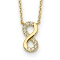 thumbnail image 6 of 14K Yellow Gold Infinity Symbol Cubic Zirconia with 2In Extender Necklace, 6 of 6