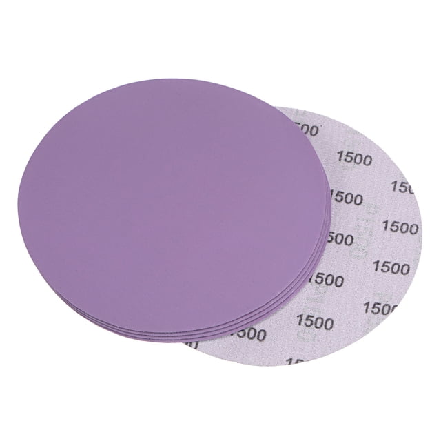 Unique Bargains 5 Pack 6-Inch Purple Sanding Discs 1500 Grits Hook & Loop Professional Aluminum Oxide Sandpaper