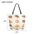thumbnail image 5 of FORMRS Womens Canvas Tote Bag with Zipper Inner Pocket Shoulder Handbag, Red Cakes, 5 of 7