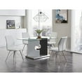 thumbnail image 5 of Global Furniture USA Aiah Gray/White Pedestal and Glass Top Dining Table, 5 of 10