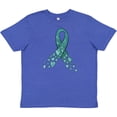 thumbnail image 3 of Inktastic Ovarian Cancer Awareness Teal Ribbon Made of Hearts Youth T-Shirt, 3 of 5