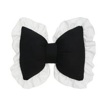 12x20in Christmas Festive Waffle Knit Lumbar Pillow, Soft Lace-Trimmed Bow Accent Cushion, Cozy Throw Pillow for Sofa Bed Chair, Elegant Holiday Home Decor & Christmas Gift